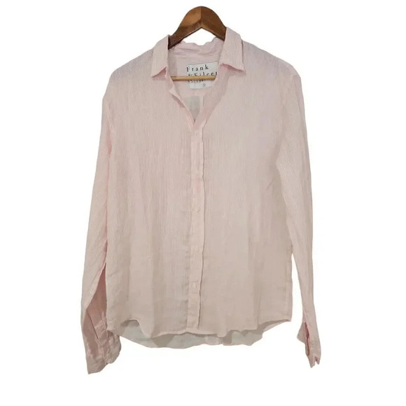 Frank & Eileen Paul Linen Button-Up Shirt Red Stripe Size S Unisex - Picture 1 of 7